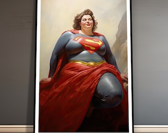 Ultrasterke Ultrawoman, Superheld - Fine Art Poster Print, Gallery Print, Wall Art, Home Decoration, Cadeau