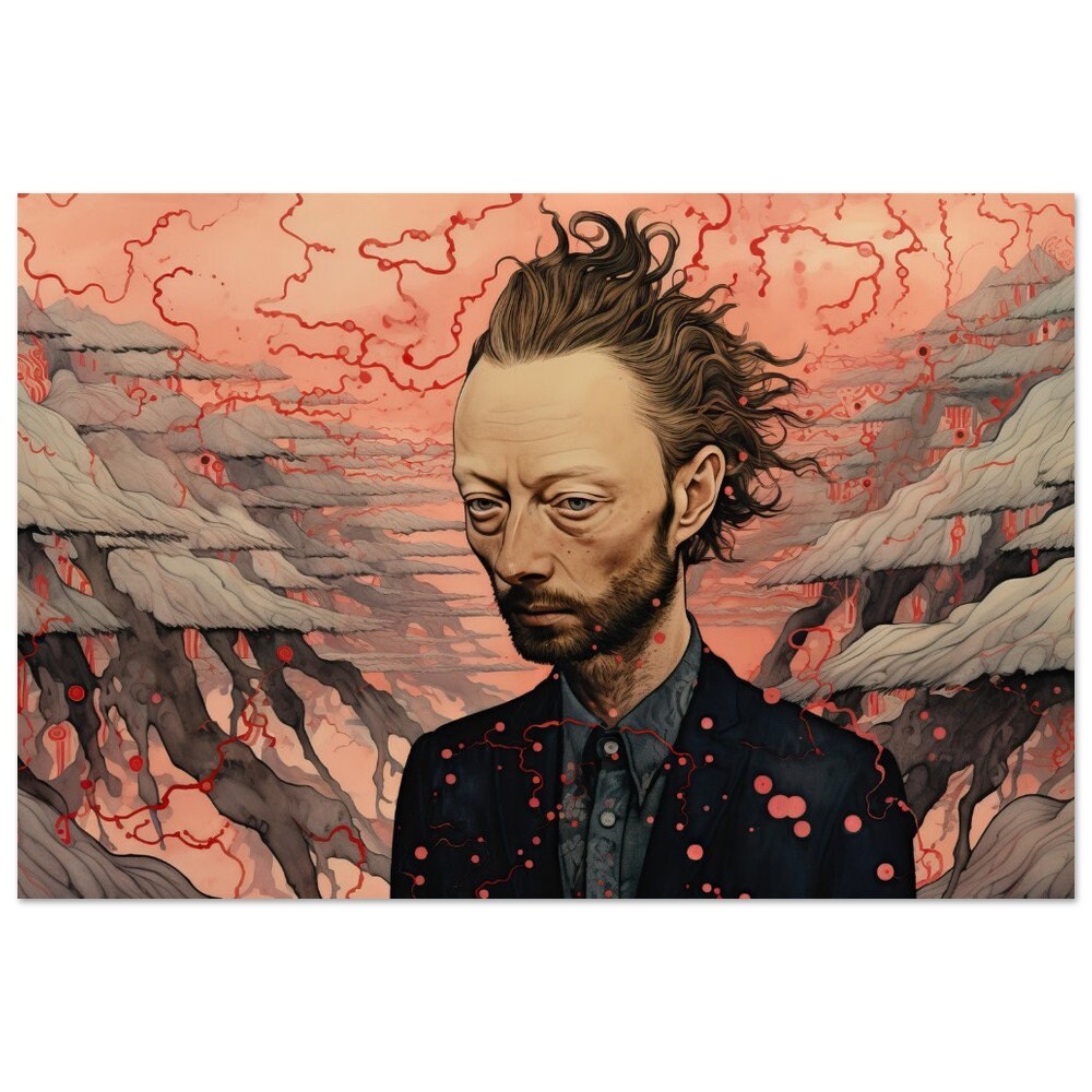 Pop Art Portrait of Thom Yorke Fine Art Poster Print, Digital Art ...
