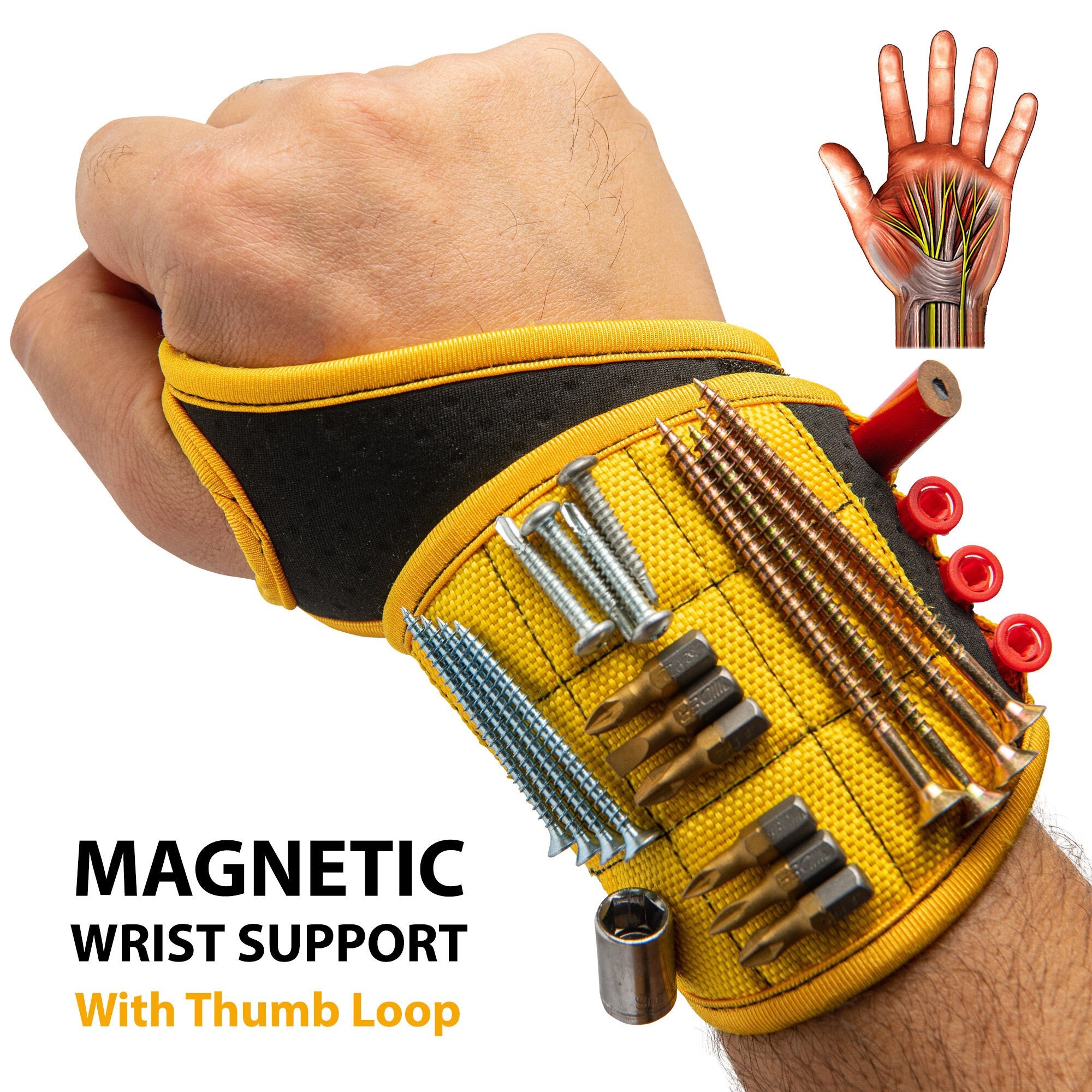 Strong Magnetic Wristband Portable Tool Bag Screw Convenient Tool Screw  Nail Repair Tool Magnetic Wristband For Tool Organizer