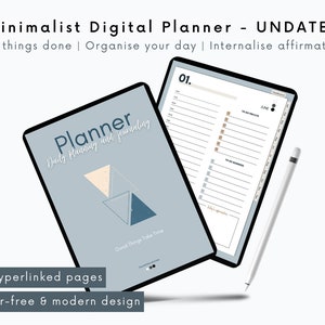 UNDATED Minimalist Digital Planner - PlanMindfulness | Portrait Digital Planner | Daily Planner | GoodNotes, Notability Planner