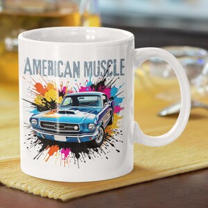 American Muscle Car, Car Mechanic Gift, Car Guy, Classic Car Lover, Vintage Car Enthusiast, 1960s Car, Fathers Day Gift, 11oz Mug