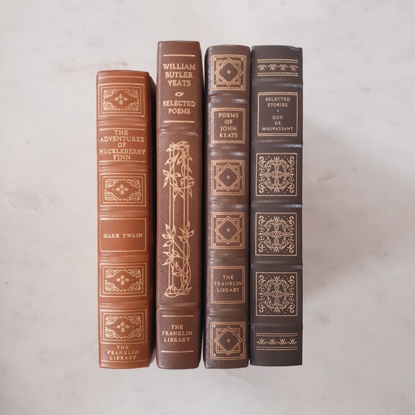 The Franklin Library Leather Books with Gilded Edges - Neutral Colors