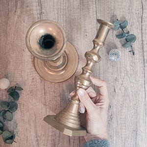 Vintage Brass Decorative Candlestick Set - Mid-Century Candlestick Holders