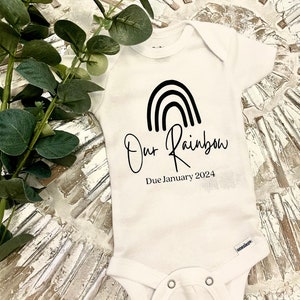 Rainbow baby onesie, miracle baby, baby announcement, customizable onesie
