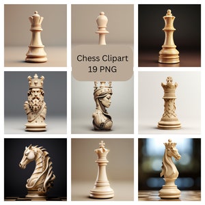 Chess Clipart, Chess pieces PNG, digital files, sublimation, commercial use