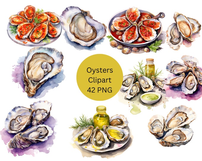 Oysters Clipart, Clipart Png, Watercolor Seashell, Seashell Png ...