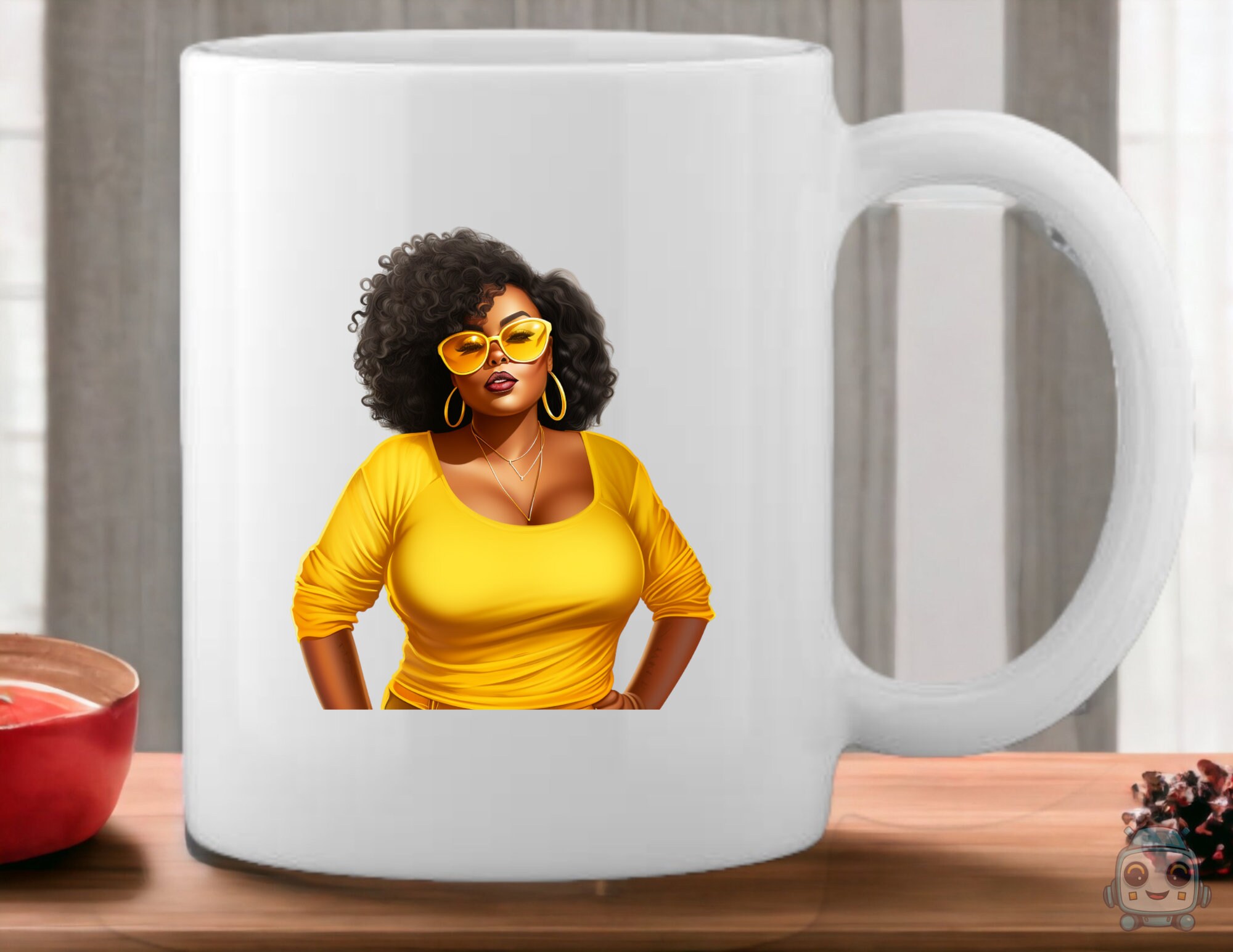 26 Curvy Black Women in Yellow Clipart, Women of Color, Fashion Clipart ...
