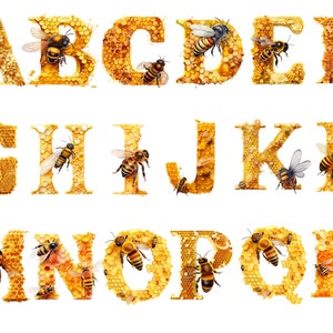 Alfabeto a nido d'ape, lettere png, alfabeto png, download istantaneo per uso commerciale, alta risoluzione, 12x12, uso commerciale