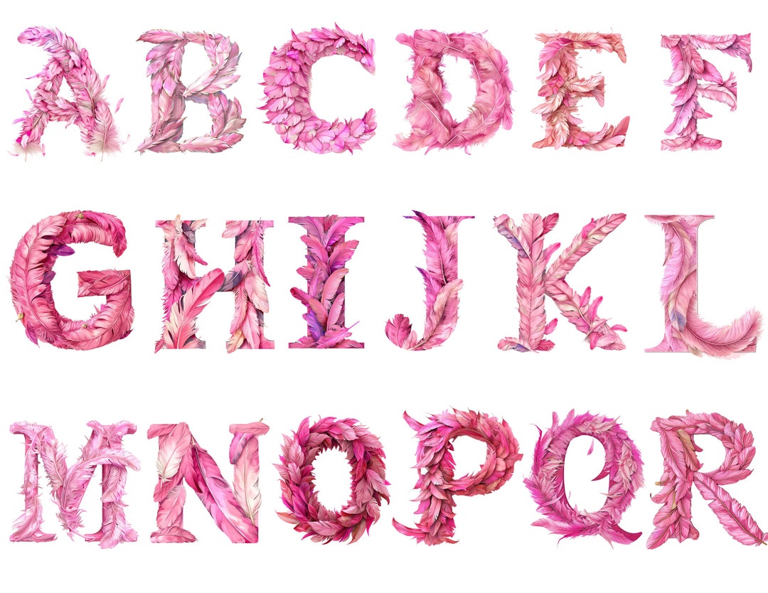 Feathers Alphabet, Letters Png, Alphabet Png, Instant Download for ...