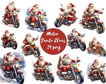 Motor Santa Claus, Santa Claus, Christmas, transparent background, high quality, clipart, 12x12, commercial use