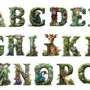 Jungle FONT png, Jungle Alphabet png, Jungle png Cut Files For Cricut, Jungle Kids Alphabet