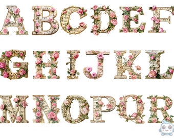 Rose Musiknoten Alphabet, Buchstaben Png, Alphabet Png, sofortiger Download für kommerzielle Nutzung, hohe Auflösung, 12x12, kommerzielle Nutzung