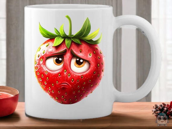 ♡strawberry♡SALE様 25 Funny Strawberries Clipart, Whimsical Clipart, PNG Individual