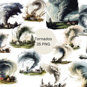 Tornados Clipart, PNG digital files on transparent background, scrapbook, sublimation, commercial use