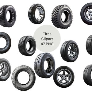 Tires Clipart, archivos digitales PNG sobre fondo transparente, sublimación, uso comercial