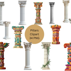 Pilares Clipart, arquivos digitais PNG em fundo transparente, sublimação, uso comercial