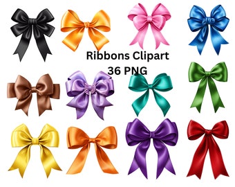 Ribbons Clipart, PNG digital files on a transparent background, instant download
