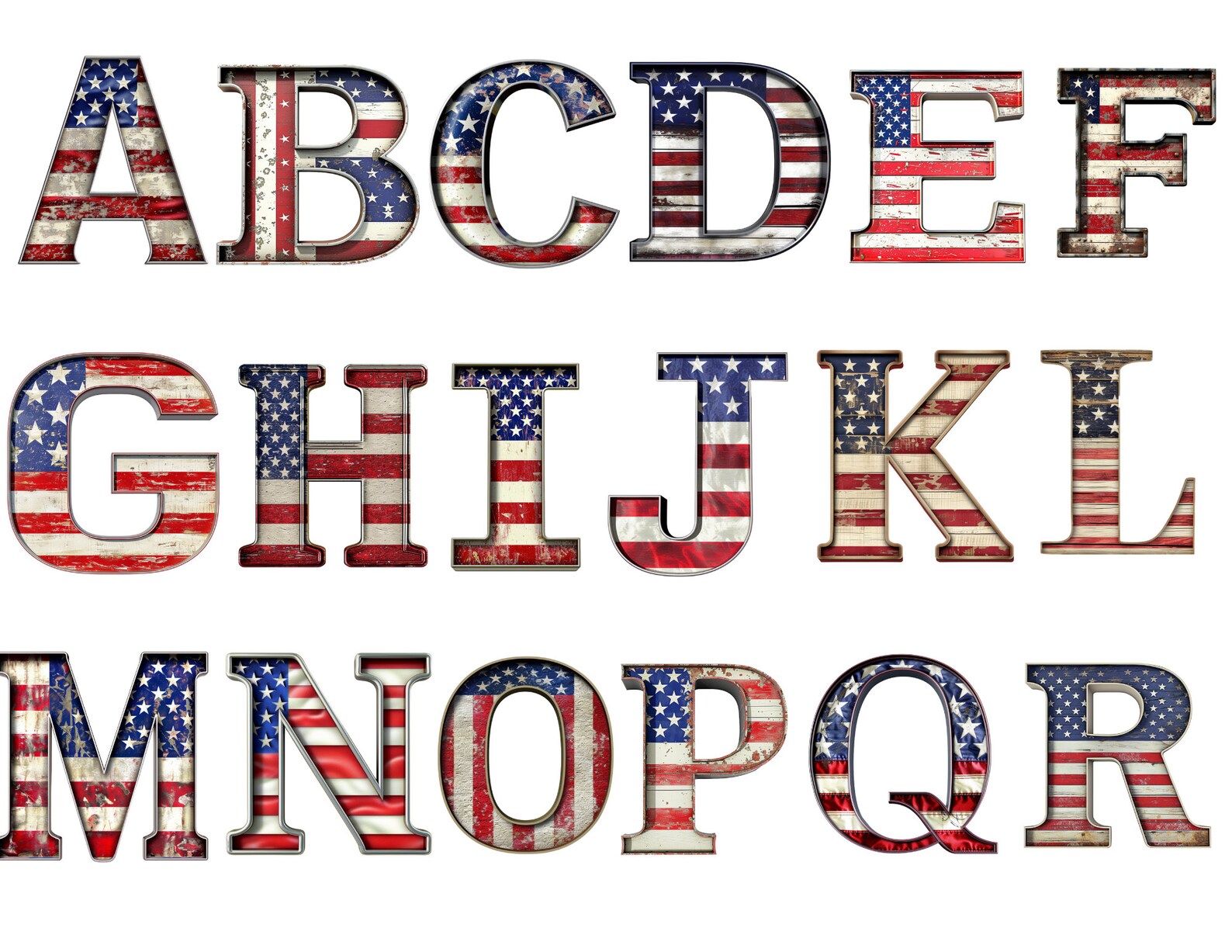 USA Alphabet, Letters Png, Alphabet Png, Instant Download for