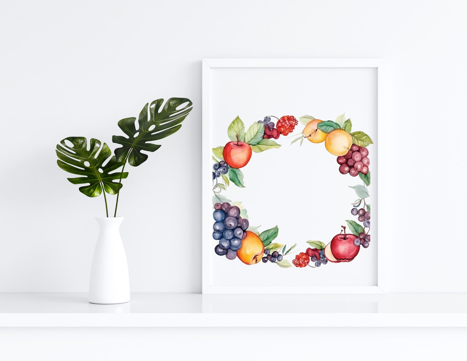 Watercolor Fruit Frames Clipart, Logo Clipart, PNG Digital Files on ...