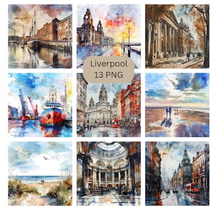 Aquarell Regensburg Clipart, PNG Einzelbilder auf transparentem Hintergrund, Sublimation, kommerzielle Nutzung