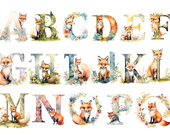 FOX alphabet, letters png, alphabet png, instant download for commercial use, High resolution, 12x12, commercial use