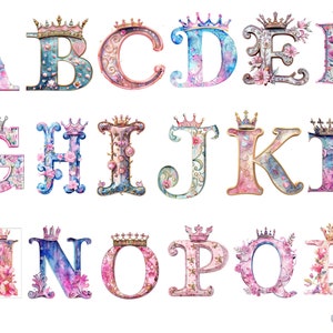 Wasserfarbe Prinzessin Alphabet Clipart, rosa Buchstaben png, transparenter Hintergrund, hohe Qualität, Clipart, 12x12, kommerzielle Nutzung