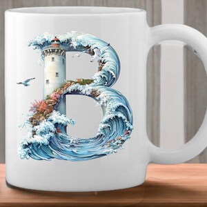 Lighthouse Waves Alphabet Clipart - Nautical Coastal Letters PNG ...