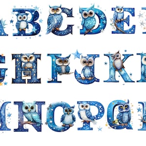Alfabeto búho, letras png, alfabeto png, descarga instantánea para uso comercial, Alta resolución, 12x12, uso comercial