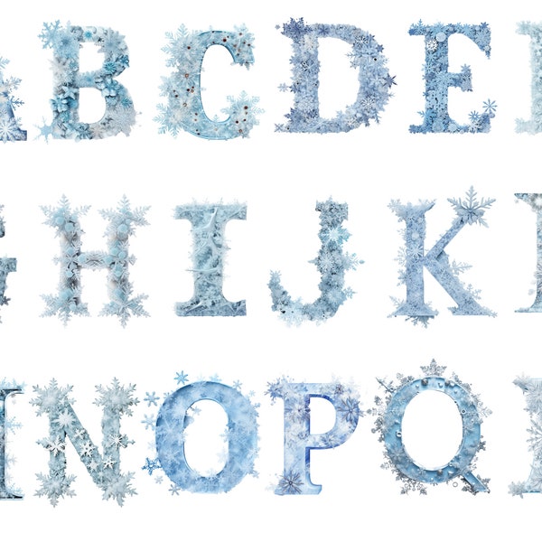 Snowflake Letters - Etsy