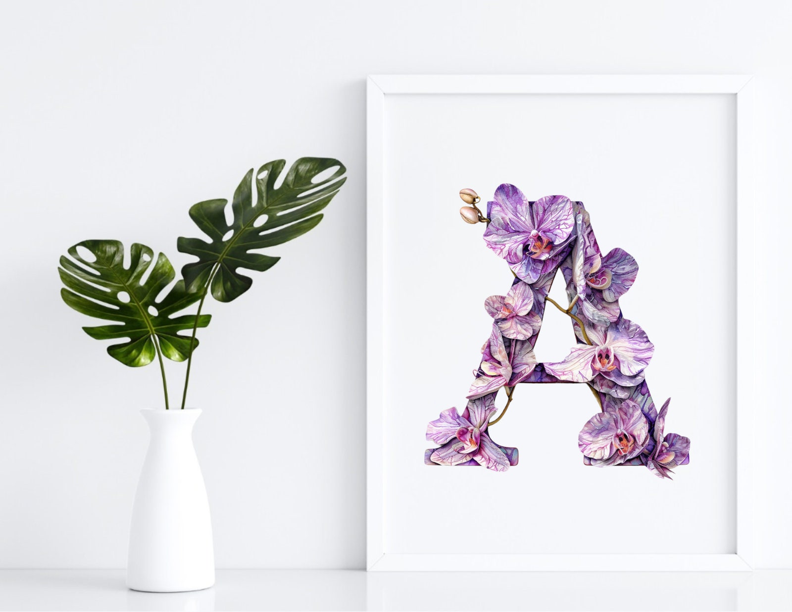 Orchids Lettering Orchid Flower Alphabet, Letters Png, Alphabet Png, Instant Download for ...