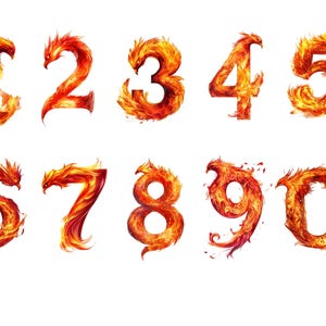 Aquarelle Phoenix chiffres png, téléchargement immédiat pour un usage commercial, haute résolution, 12 x 12, usage commercial