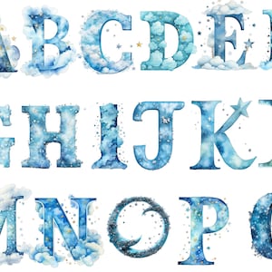 Sky alfabet clipart, alfabet, transparante achtergrond, hoge kwaliteit, clipart, 12 x 12, commercieel gebruik