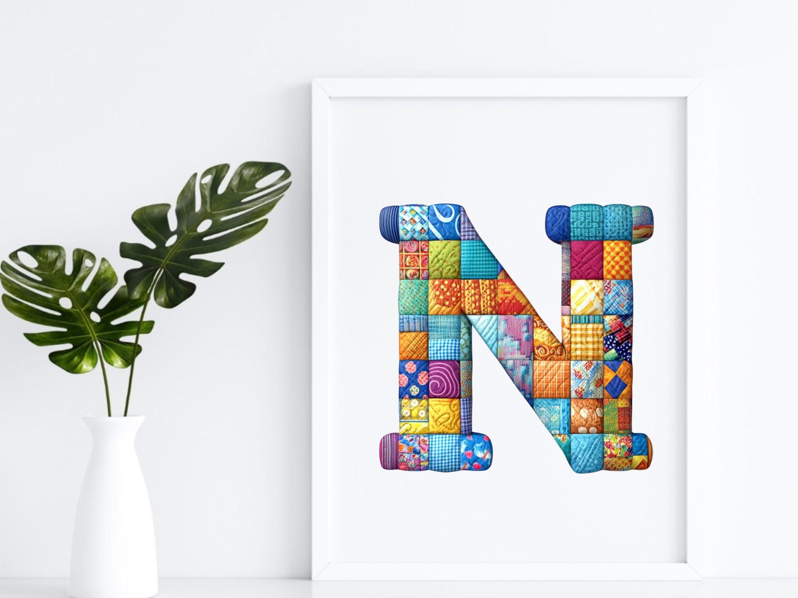 Quilt Patchwork Alphabet Clipart - Colorful Fabric Pattern Letters PNG ...