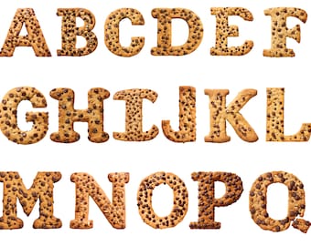 Cookies Alphabet Clipart , Alphabet, transparent background, high quality, clipart, 12x12, commercial use
