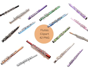 Flutes Clipart, PNG digital files on transparent background, sublimation, commercial use