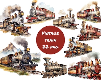 Clipart train, graphics in PNG for commercial use instant download High resolution, 12x12, commercial use