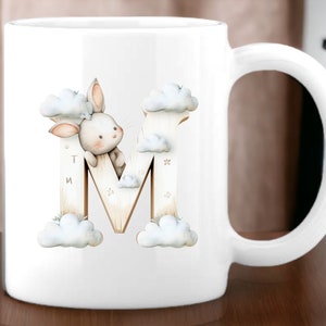 Rabbit and Clouds Alphabet Watercolor, Giraffe Letters, Transparent ...