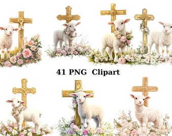 神の子羊 SVG、Png、Jpg、十字架を持つキリスト教の羊、デジタル