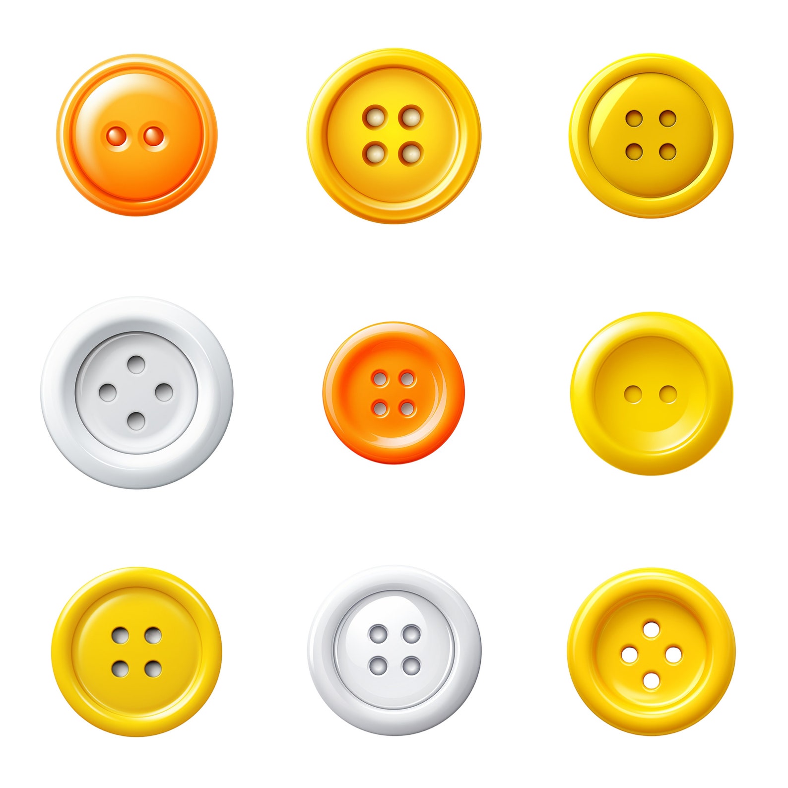 Buttons Clipart, PNG Digital Files on Transparent Background ...