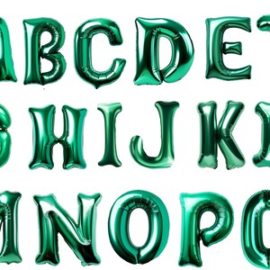 Green Foil Alphabet, fond transparent, haute qualité, clipart, 12x12, utilisation commerciale