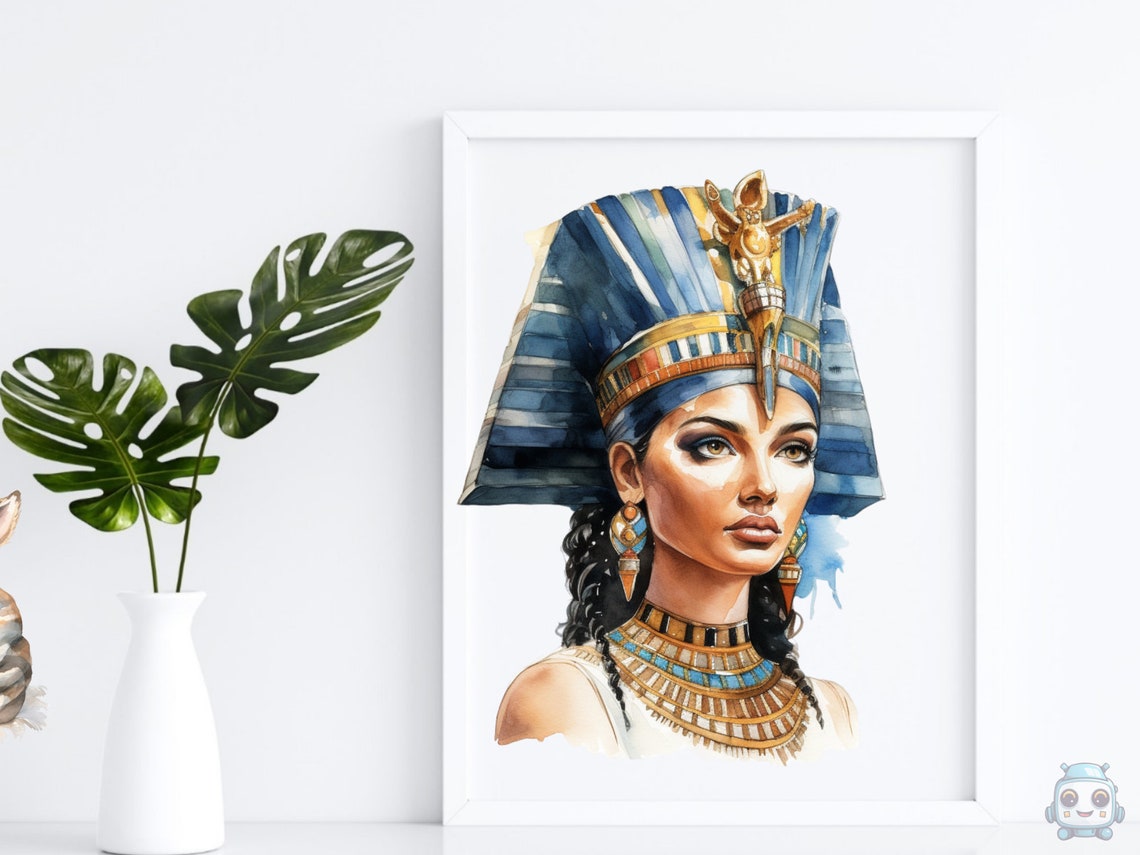 26 Cleopatra Watercolor Clipart, Egypt Clipart, PNG Individual Images ...