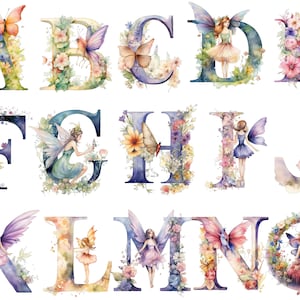 Elfen Alphabet, transparenter Hintergrund, hohe Qualität, Clipart, 12x12, kommerzielle Nutzung