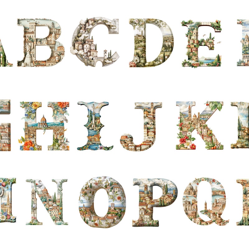 Italian Alphabet Etsy