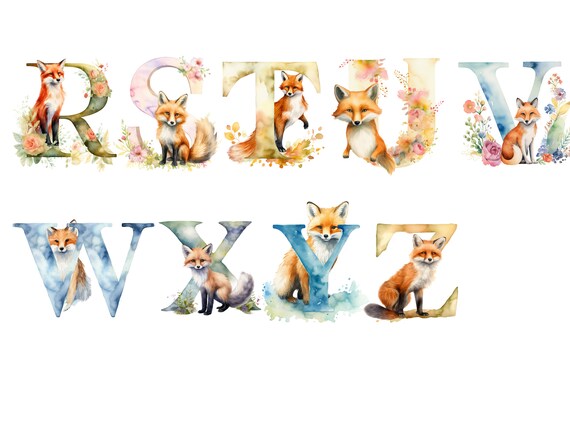 FOX alphabet, letters png, alphabet png, instant download for commercial use, High resolution, 12x12, commercial use