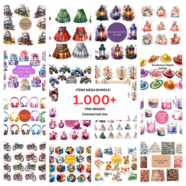 Items MEGA BUNDLE, 1000+ images mega PNG bundle, special offer, all images in one, commercial use