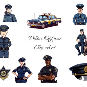 Police Officer Clip Art, digital PNG files with transparent background available as instant download, scrapbook, invitations, commercial use