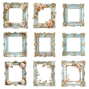 Vintage Frames Clipart, PNG digital files on transparent background, sublimation, commercial use