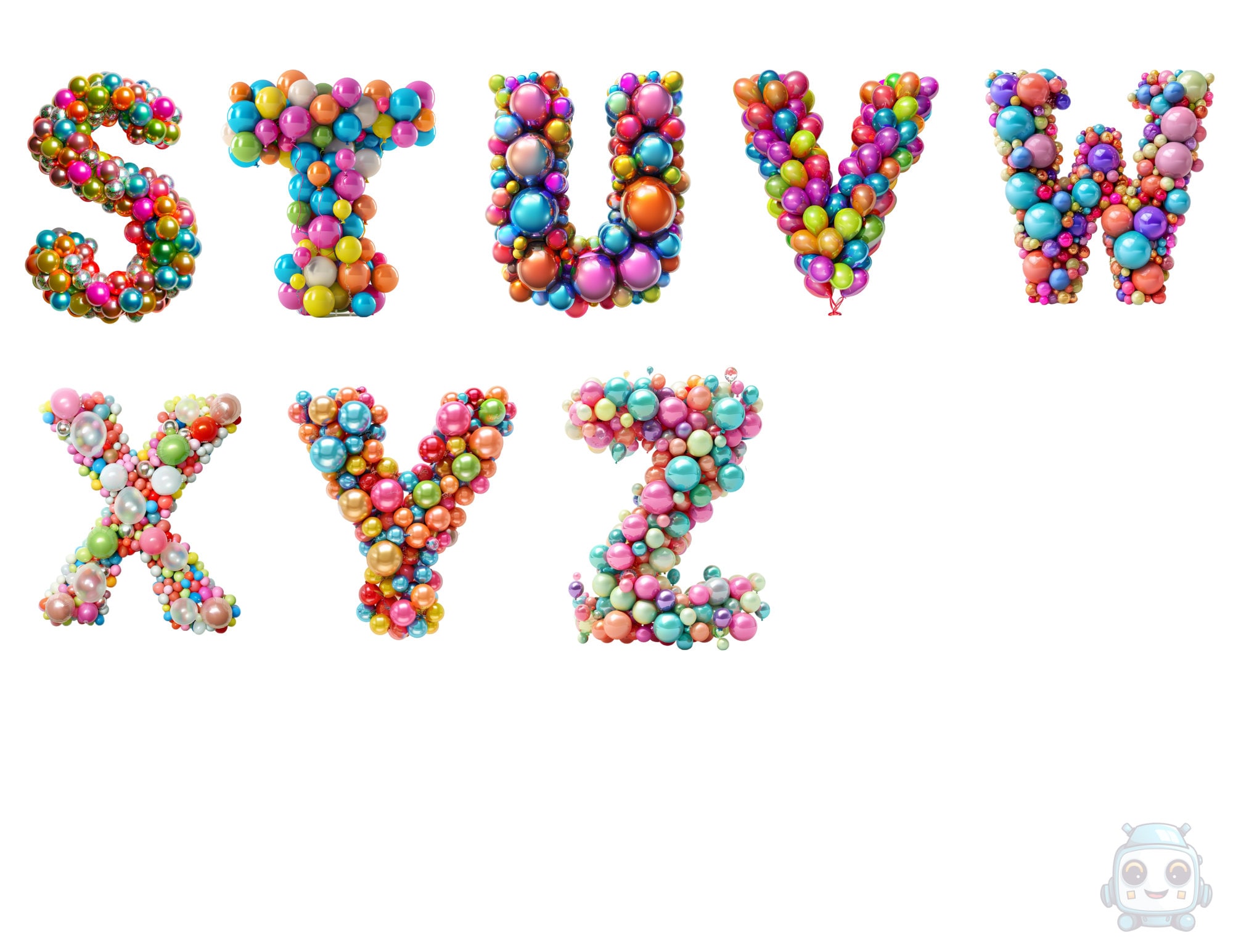 Balloons Alphabet Clipart, Balloons Letters, Transparent Background ...