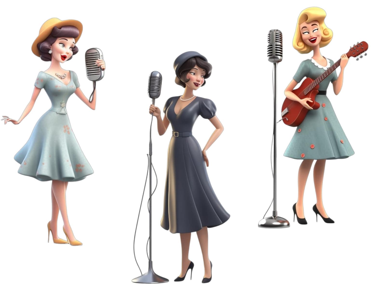 Singer Animated Clipart, PNG Digital Files on a Transparent Background ...