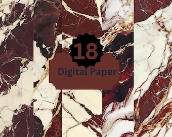 Papel digital marmolado burdeos, textura dorado vino, elegantes fondos marmolados para invitaciones y scrapbooking.